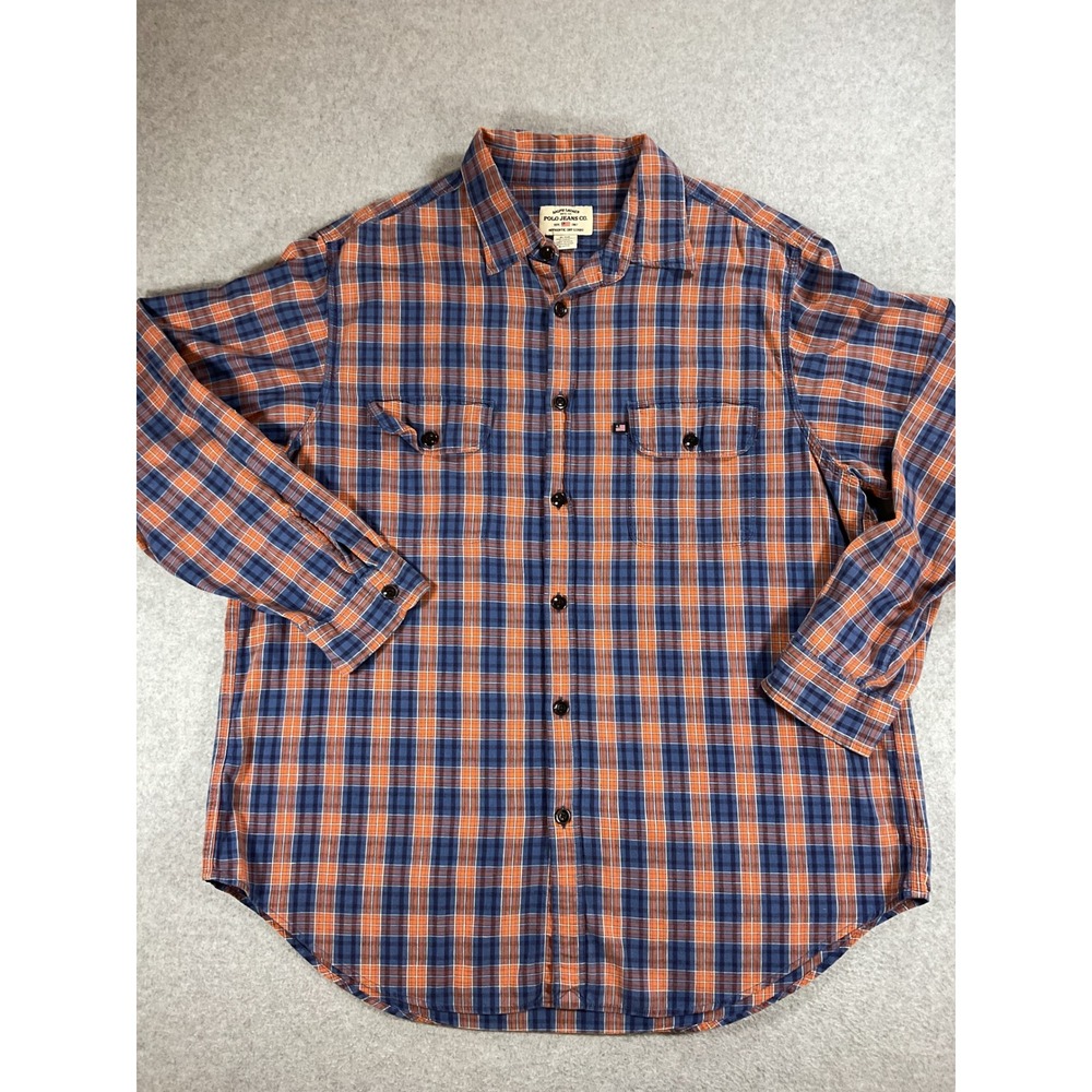 Ralph Lauren Polo Jeans Co Mens XL Plaid Button Down Shirt Cotton 1705